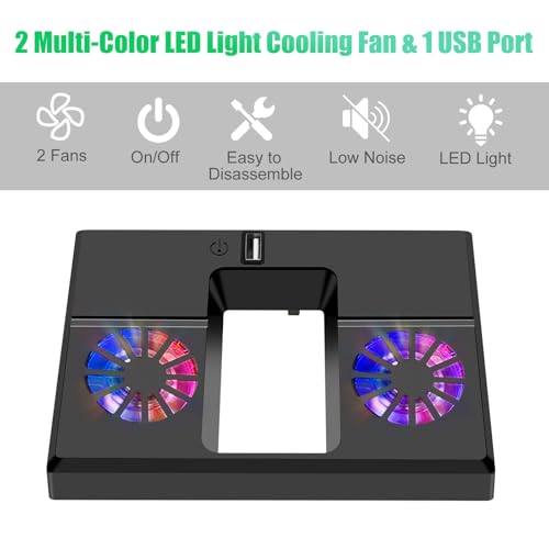 Linkstyle Cooling Fan for Xbox Series X, Vertical Cooling Stand Cooling System with Colorful RGB Lights and 1 USB Port - Image 3