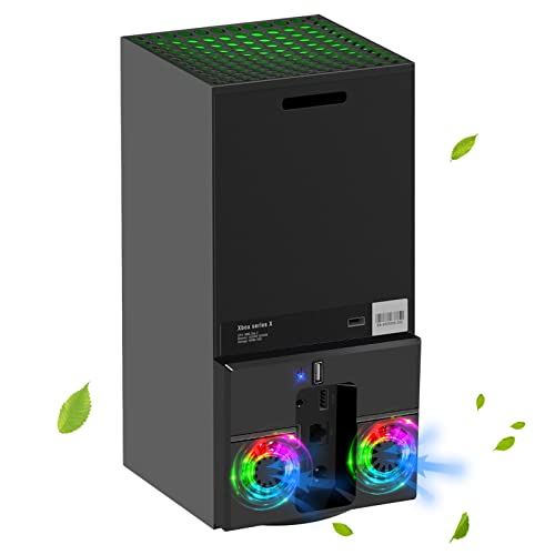 Linkstyle Cooling Fan for Xbox Series X, Vertical Cooling Stand Cooling System with Colorful RGB Lights and 1 USB Port - Image 1