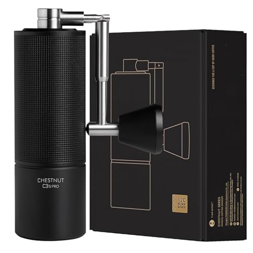 TIMEMORE Chestnut C3S Pro Manual Coffee Grinder Stainless Steel S2C Conical Burr Coffee Grinder Hand Coffee Grinder with Foldable Handle Adjustable Grind Setting for TravelCampingHome Black - Image 1