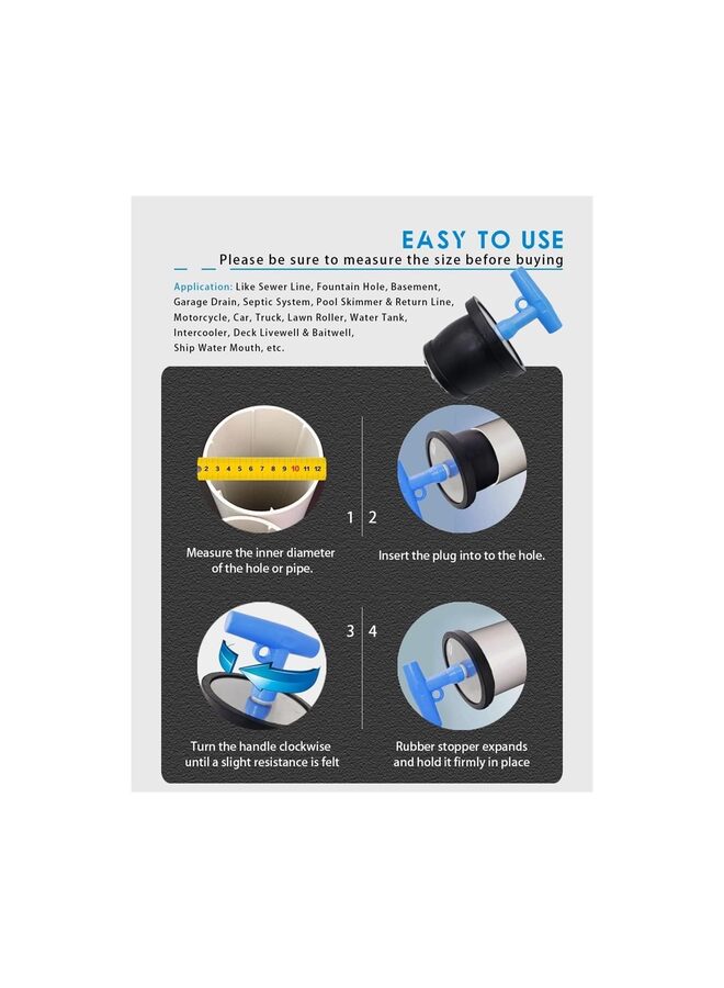 Drain Plug Expansion Rubber Stainless Steel Scupper Plugs 1-1/2" to 1-3/4"-Pool Winterizing Plug, Return Pipe Fittings, Marine Boat Deck Drainage Plug, Hull Livewell and Bailer Plugs ( - Image 5