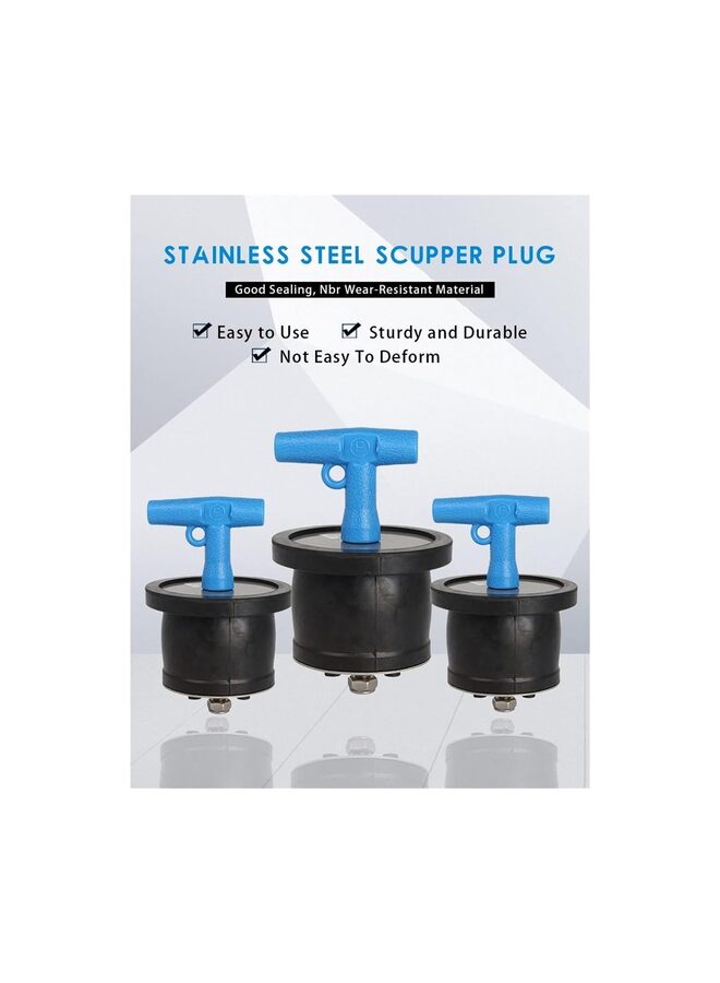 Drain Plug Expansion Rubber Stainless Steel Scupper Plugs 1-1/2" to 1-3/4"-Pool Winterizing Plug, Return Pipe Fittings, Marine Boat Deck Drainage Plug, Hull Livewell and Bailer Plugs ( - Image 4