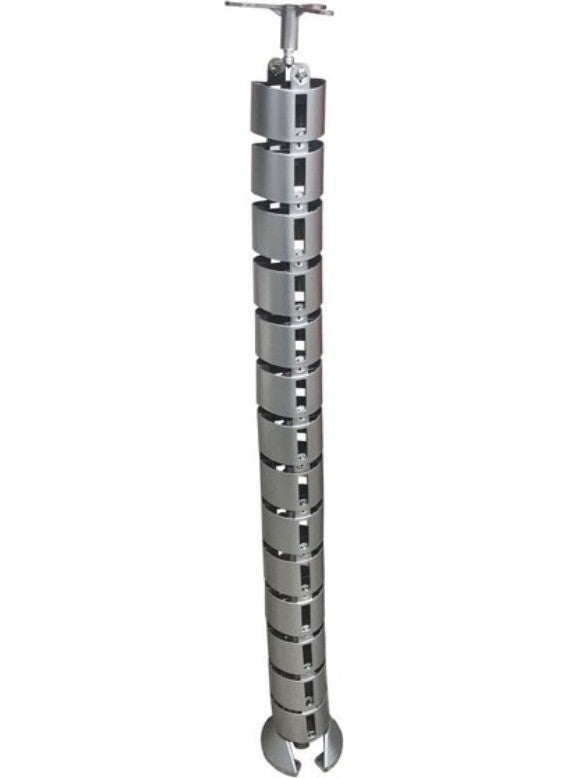 Techmaster Round Cable Organizer Under Desk Spine Cable Duct Gray  - Image 1