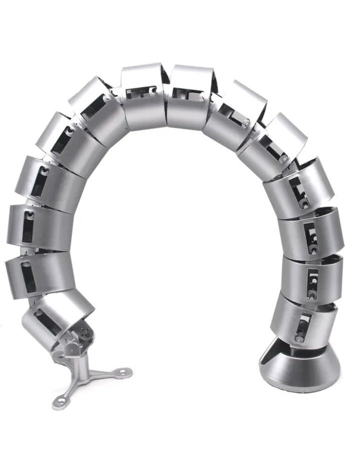 Techmaster Round Cable Organizer Under Desk Spine Cable Duct Gray  - Image 2