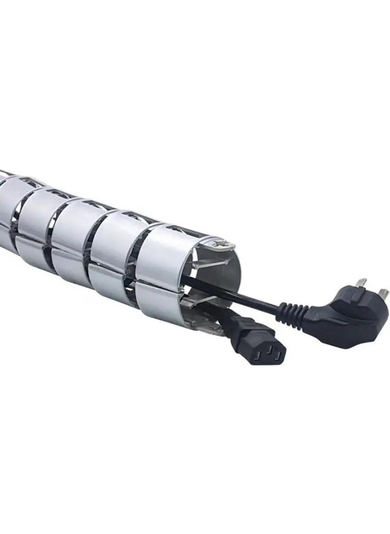 Techmaster Round Cable Organizer Under Desk Spine Cable Duct Gray  - Image 4