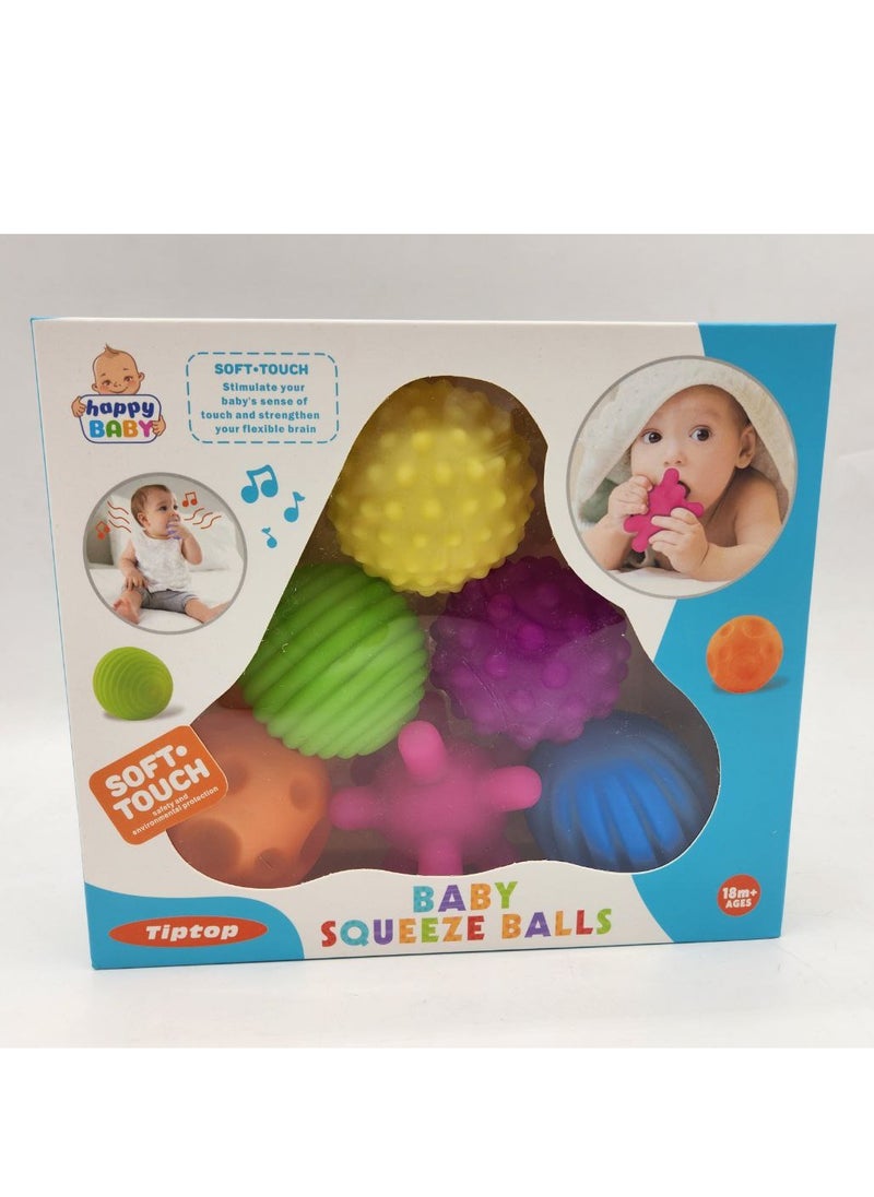 Soft And Colorful Sensory Ball Toys For Baby Children (6 Pieces)  - Image 2