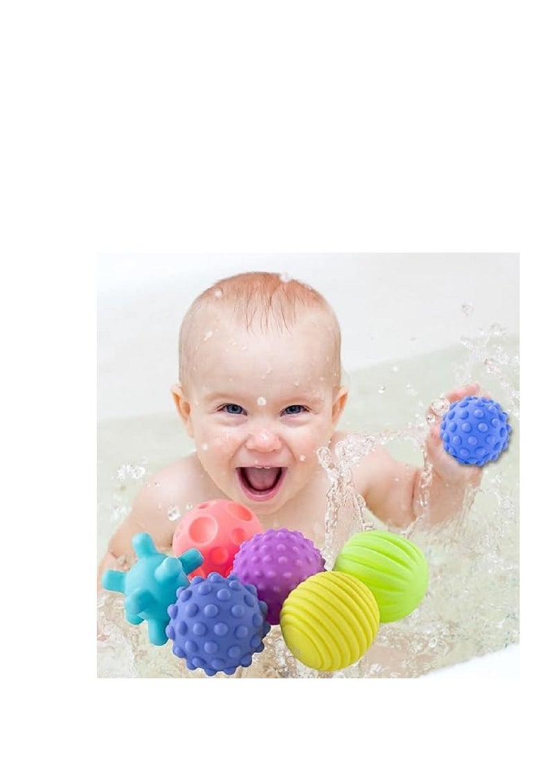 Soft And Colorful Sensory Ball Toys For Baby Children (6 Pieces)  - Image 3