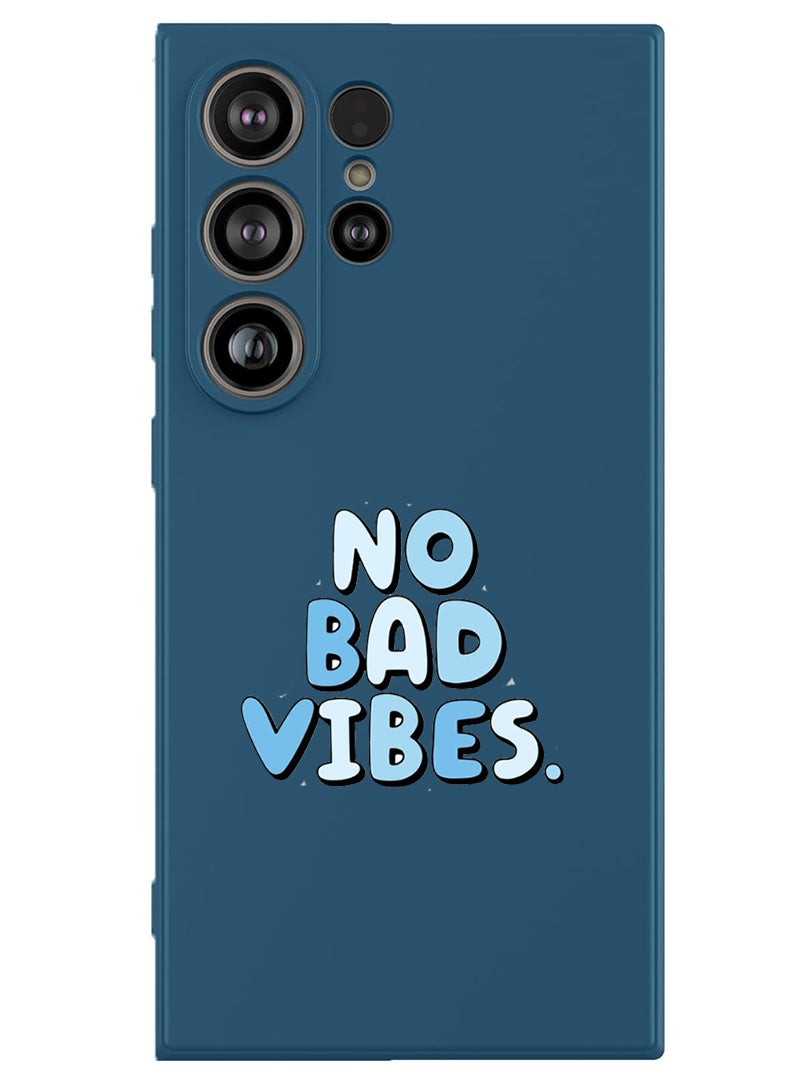 Theodor Protective Slim Fit Case Liquid Silicone Cover with Full Body Protection Anti-Scratch Shockproof Case For Samsung Galaxy S25 Ultra (Blue) - No Bad vibes - Image 1