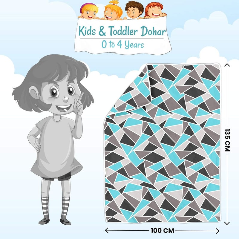 Divine Casa 120 TC 100 Cotton Toddler Baby Blanket SkinFriendly Swaddle Dohar for 04 Years Lightweight Cozy 140 x 100 cm Grey Blue and Black - Image 4