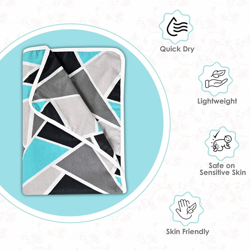Divine Casa 120 TC 100 Cotton Toddler Baby Blanket SkinFriendly Swaddle Dohar for 04 Years Lightweight Cozy 140 x 100 cm Grey Blue and Black - Image 5
