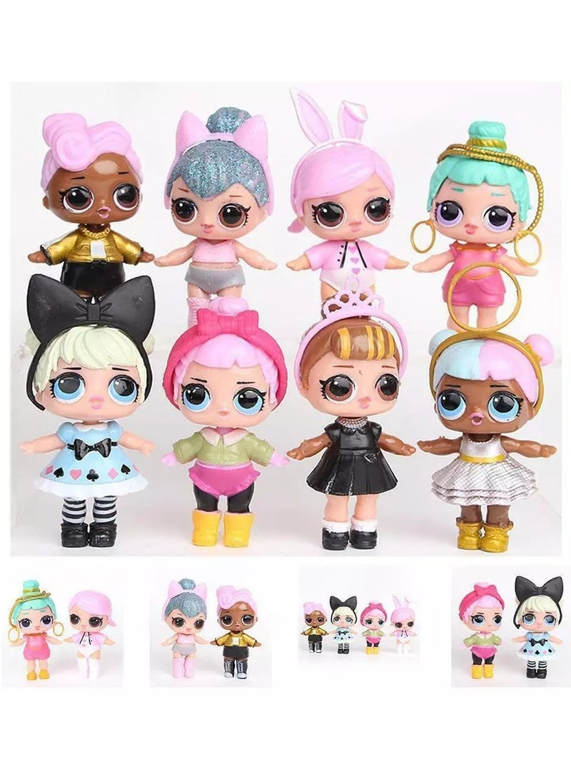 8-Piece Sparkly Baby Highly Detailed Pvc Doll Set For Kids - Image 2