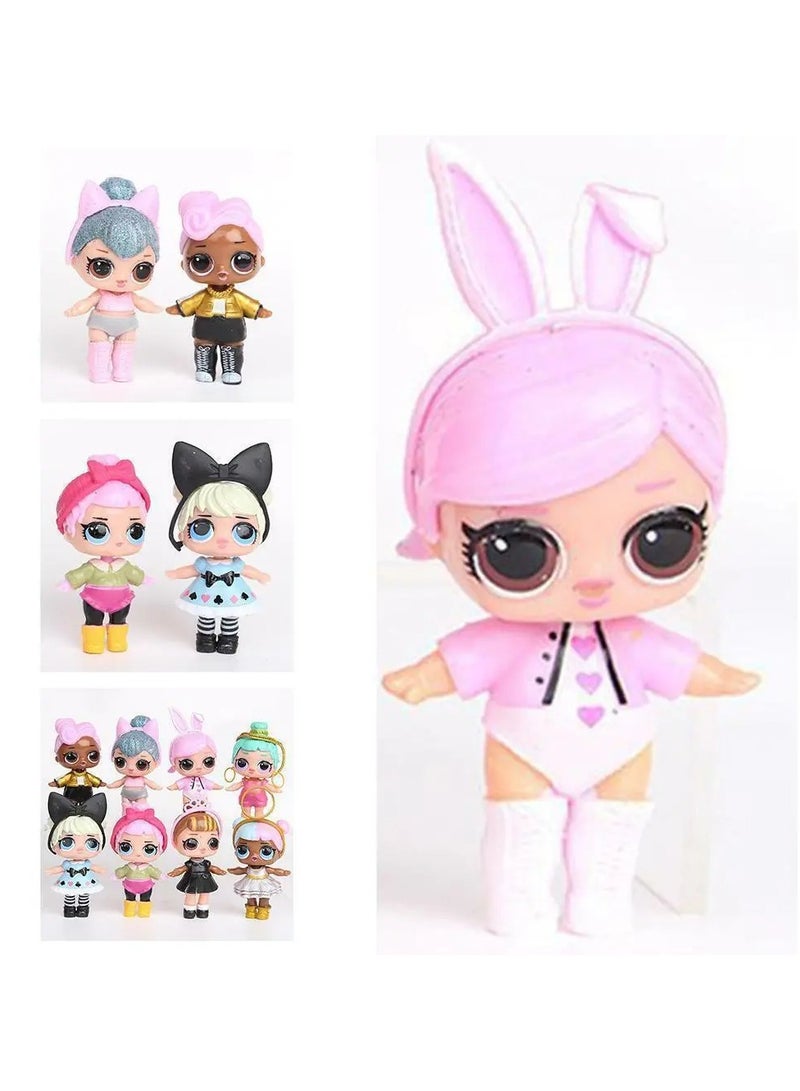 8-Piece Sparkly Baby Highly Detailed Pvc Doll Set For Kids - Image 3