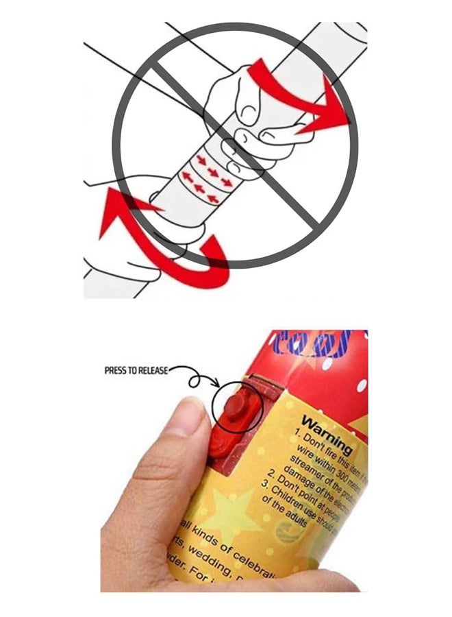 6 Pieces - 40 CM - Press Button Party Poppers Confetti - No Twist No Turn - Add Fun and Excitement to Your Celebrations Wedding, Parties, Graduation! - Image 3