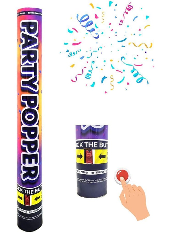 6 Pieces - 40 CM - Press Button Party Poppers Confetti - No Twist No Turn - Add Fun and Excitement to Your Celebrations Wedding, Parties, Graduation! - Image 1