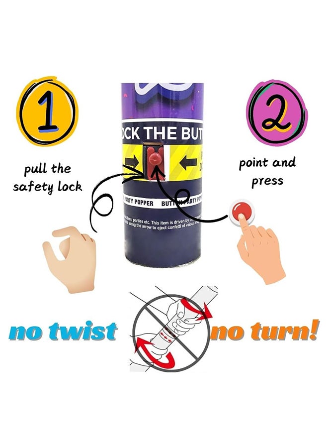 6 Pieces - 40 CM - Press Button Party Poppers Confetti - No Twist No Turn - Add Fun and Excitement to Your Celebrations Wedding, Parties, Graduation! - Image 2