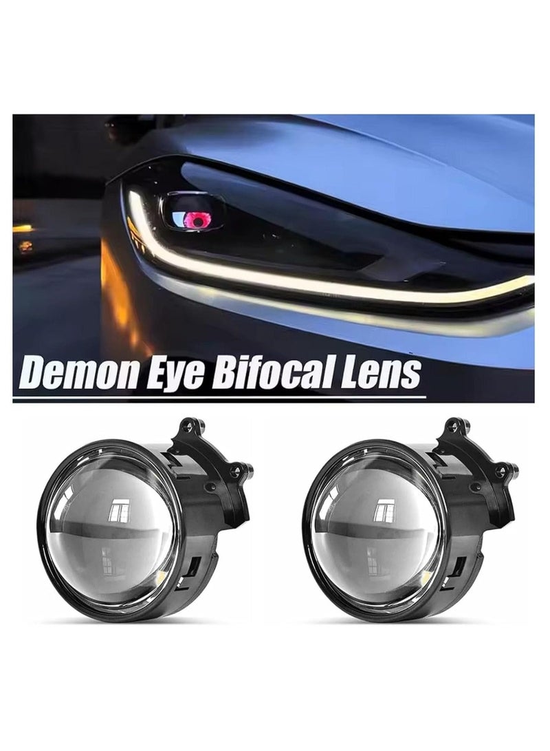 Generic 2PCS Dynamic Devil Eyes LED Car Headlight, LED Adjustable Blinking Red Demon Eyes Halloween Headlights with Color Lenses for Eyes, Light Up Big Eyeball Lights For Car Phone Control Headlights, 12V - Image 4