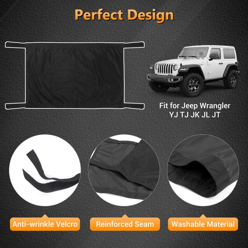 RT-TCZ for Jeep Wrangler Roof Hammock Top Net, Camping Accessories for Jeep Wrangler TJ JK JL Gladiator JT Black - Image 2