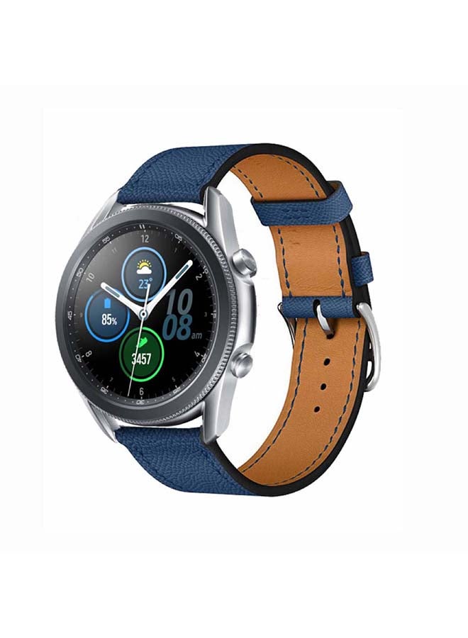 Perfii Supreme Genuine Leather Replacement Band For Samsung Galaxy Watch3 45mm Royal Blue - Image 2