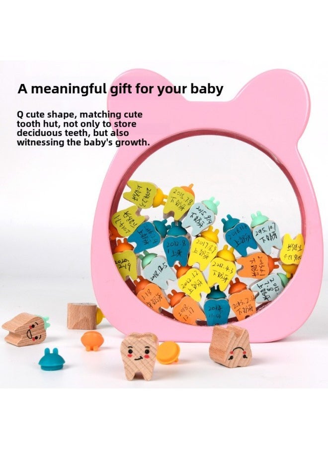 Children's Deciduous Teeth Storage Box Boys And Girls Teeth Souvenir Box Creative Baby Lanugo Umbilical Cord Collection Box Wholesale-Color:Babe Mouse-Pink  - Image 2