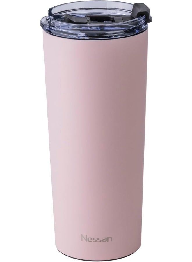 Nessan Insulated Stainless Steel Vacuum Mug, 603Ml - Your Versatile Dual-Use Travel Companion For Hot And Cold Beverages Anywhere: Home, Gym, Outdoors, Office, And School - Pink - Image 3