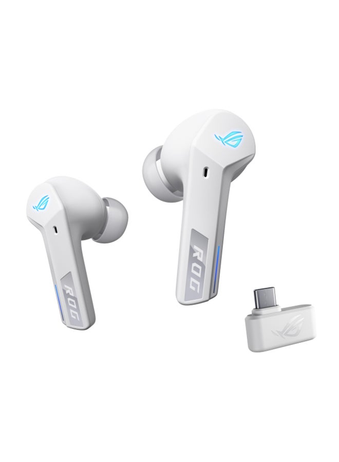 ASUS ROG Cetra True Wireless SpeedNova Gaming Headphones, 2.4 GHz & Bluetooth 5.3, ROG SpeedNova, 24-bit 96 kHz Audio, AI Microphones, Adaptive ANC, 46H Battery Life, 90YH03Y0-BTUA10 Moonlight White - Image 2
