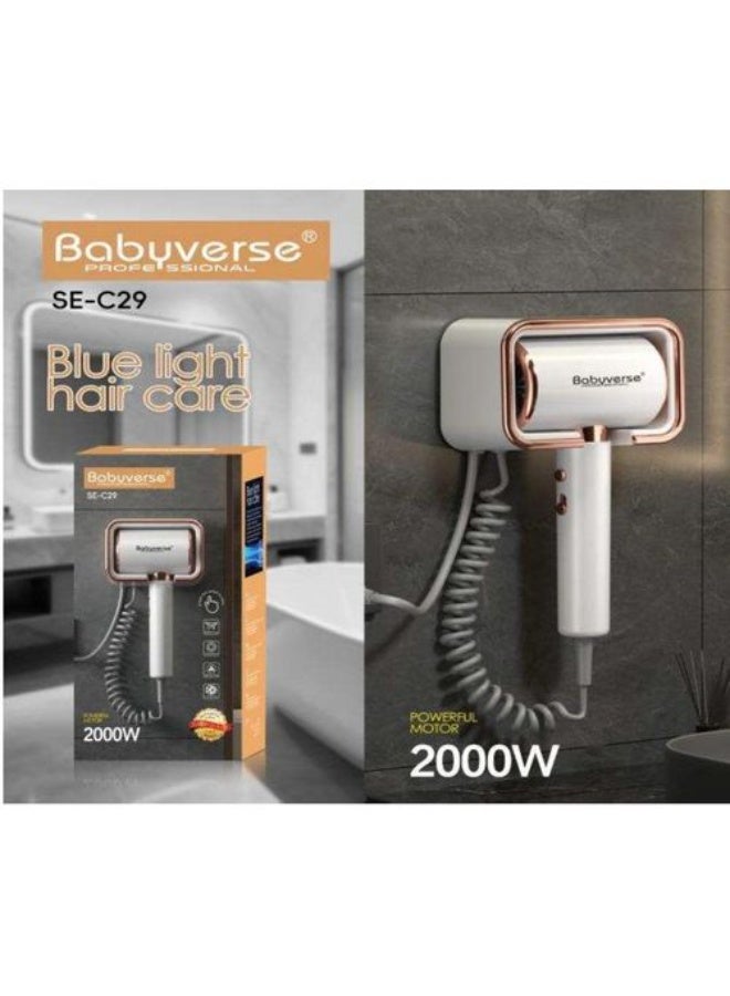 Babyverse Hotel Hair Dryer with a Heavy-Duty Handle, 2000 Watts - Image 1