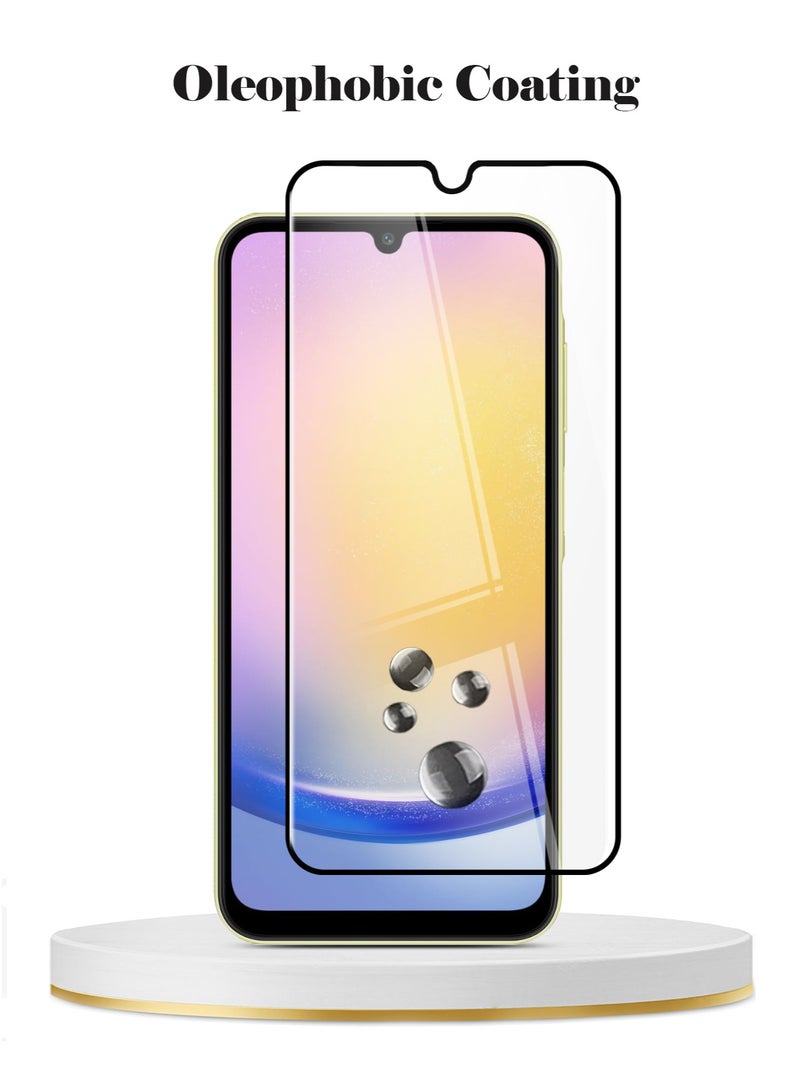 Techie واقي شاشة كامل من الزجاج المقوى عالي الجودة بدرجة صلابة 9H لهاتف Samsung Galaxy A25 2024 - مضاد للخدش ومضاد لبصمات الأصابع ومضاد للفقاعات - Image 2