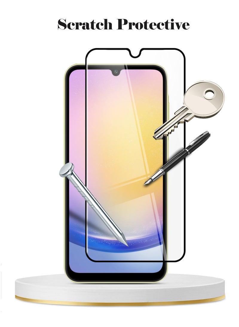Techie واقي شاشة كامل من الزجاج المقوى عالي الجودة بدرجة صلابة 9H لهاتف Samsung Galaxy A25 2024 - مضاد للخدش ومضاد لبصمات الأصابع ومضاد للفقاعات - Image 5