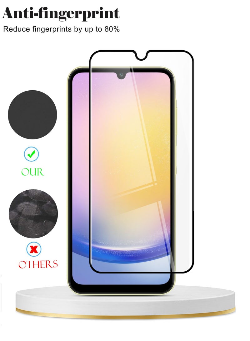 Techie واقي شاشة كامل من الزجاج المقوى عالي الجودة بدرجة صلابة 9H لهاتف Samsung Galaxy A25 2024 - مضاد للخدش ومضاد لبصمات الأصابع ومضاد للفقاعات - Image 4