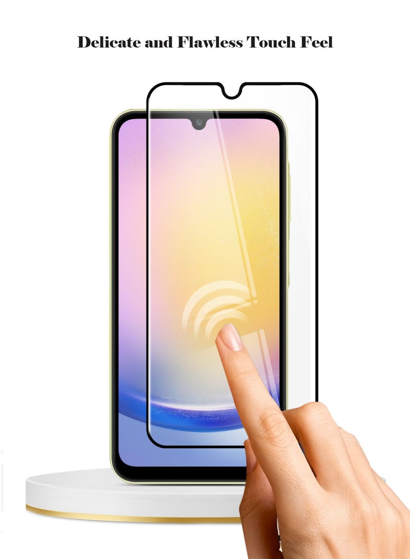 Techie واقي شاشة كامل من الزجاج المقوى عالي الجودة بدرجة صلابة 9H لهاتف Samsung Galaxy A25 2024 - مضاد للخدش ومضاد لبصمات الأصابع ومضاد للفقاعات - Image 3