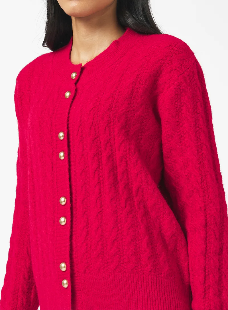 Ginger Chunky Cable Knit Cardigan