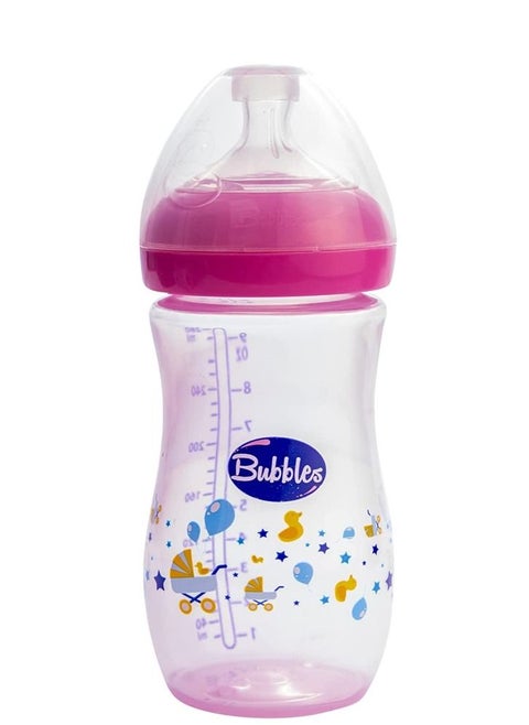Bubbles Natural Baby Bottle 280ml 6m Pink