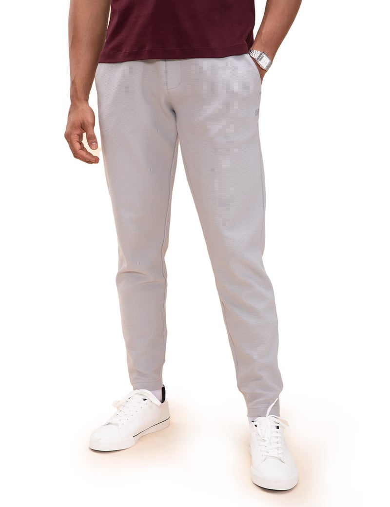 DAMENSCH Men's Constant Ottoman Fabric 500 Day Regular Fit Joggers - Swear Grey - Image 1