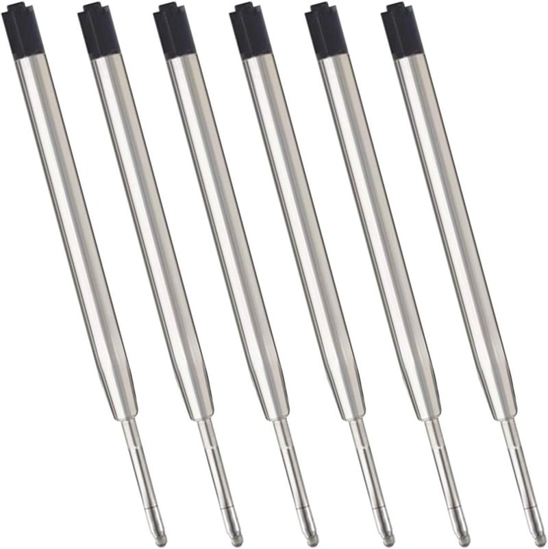 ChaoQ ,Black Ink Refills (6pcs), Replaceable Ballpoint Pen Refills, 1mm Medium Tip - Black - Image 1