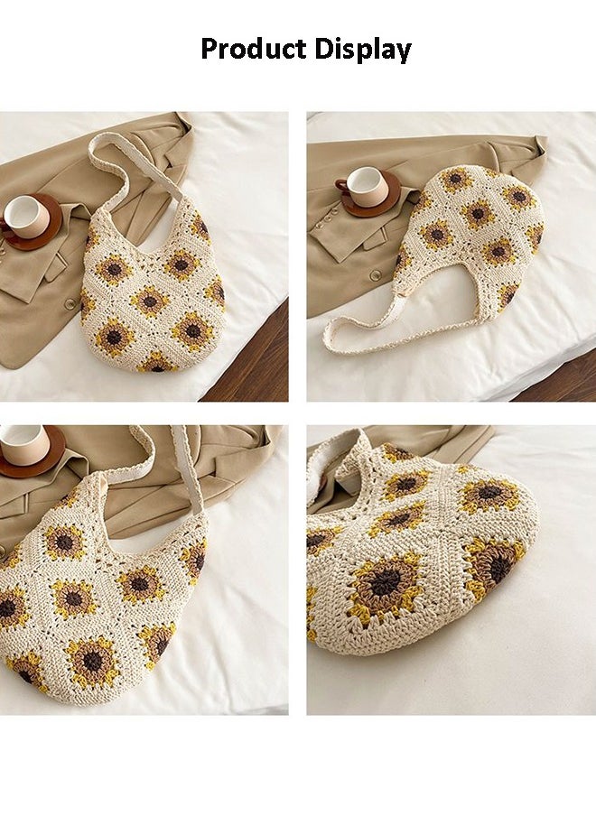 BLLE ROWN Stylish Women's  Beach Bag with Sunflower Design,Trendy  Summer Fashion Ladies Tote Bag, Large Capacity Lightweight Shoulder Bag for GirlsTravel, School, Vacation,Daily Use  - Image 3