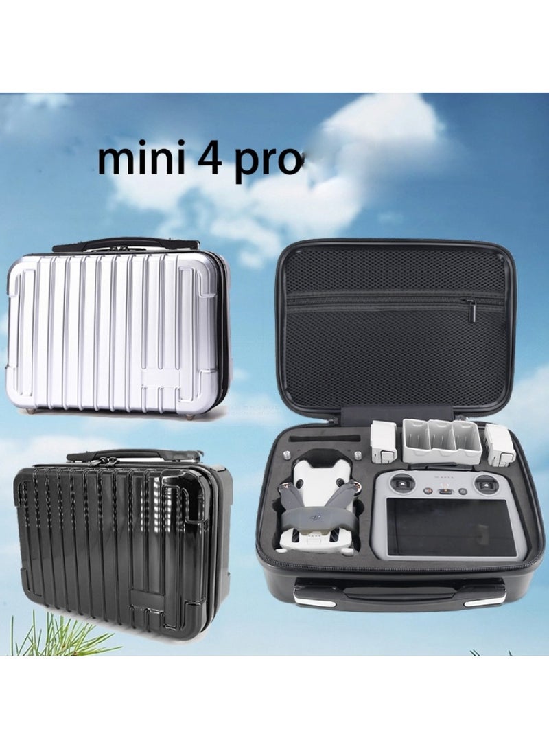 ارواق حقيبة تخزين محمولة قطعتين لملحقات طائرة DJI Mini 4 Pro بدون طيار (أسود وفضي) - Image 1