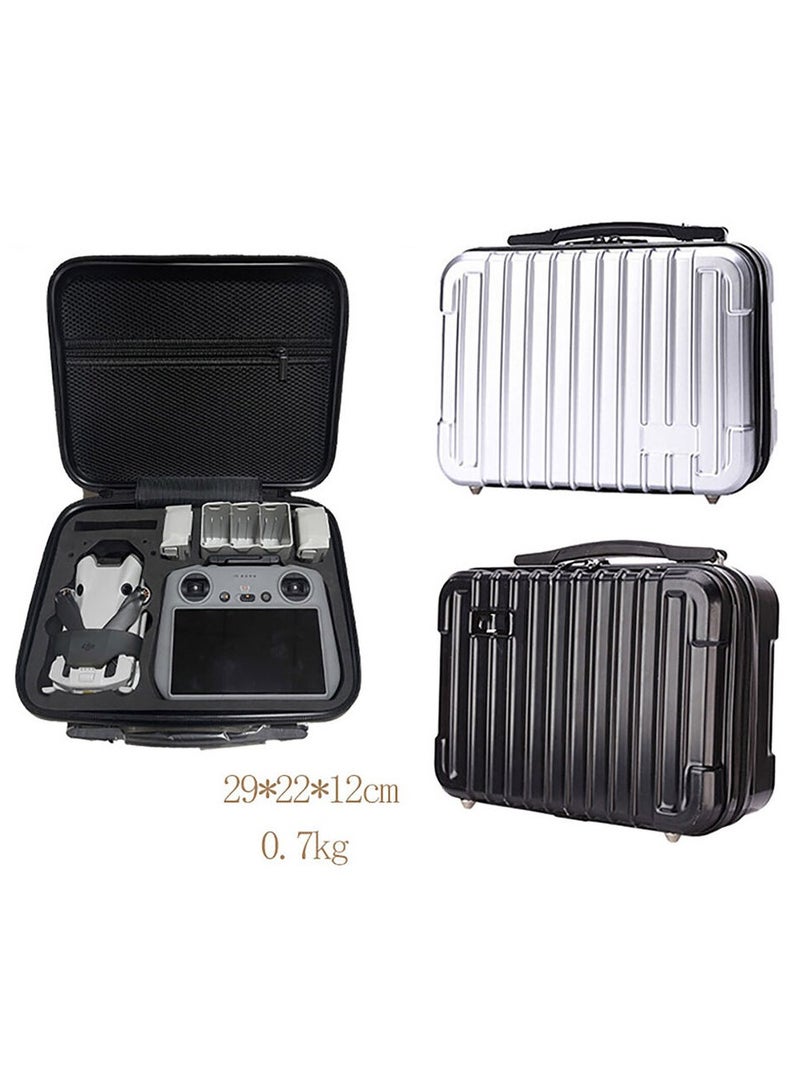 ارواق حقيبة تخزين محمولة قطعتين لملحقات طائرة DJI Mini 4 Pro بدون طيار (أسود وفضي) - Image 2