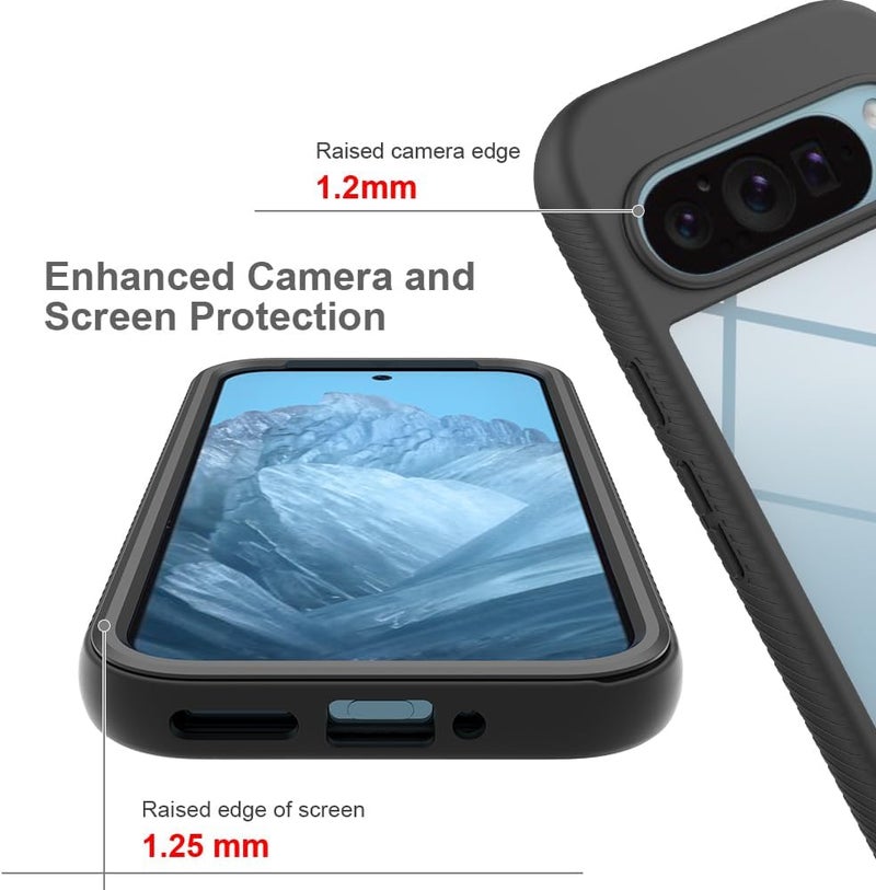 زيني غطاء لهاتف Google Pixel 9 Pro/Pixel 9، حماية صدمات 360 درجة مع حماية شاملة وواقي شاشة مدمج، غطاء خارجي متين بإطار، أزرق فاتح - Image 2
