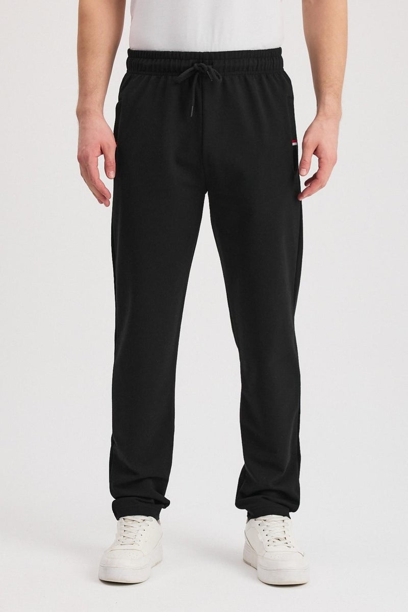 mmetalic Black-Anthracite Men's Zippered Pocket Embroidery Detailed Straight Leg Relaxed Cut Daily 2-Pack Sweatpants MTLCE107  - Image 5