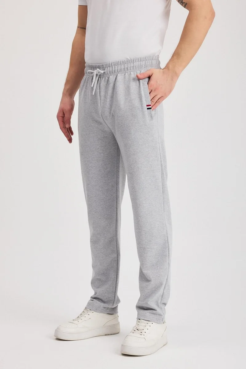 ميتاليك Black-Anthracite Men's Zippered Pocket Embroidery Detailed Straight Leg Relaxed Cut Daily 2-Pack Sweatpants MTLCE107