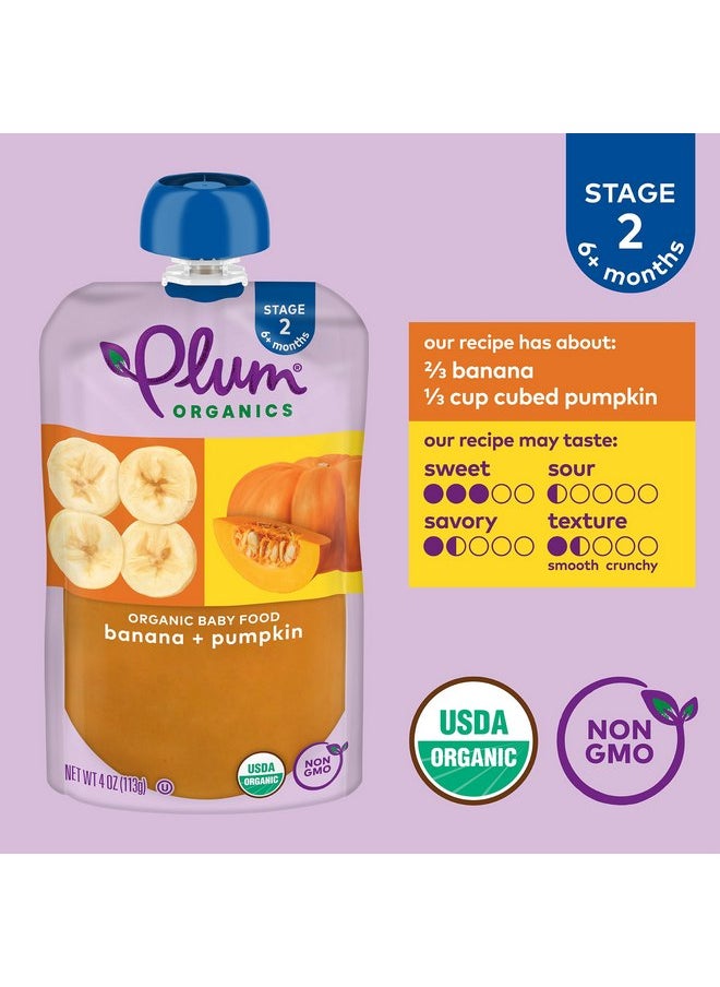 بلام أورجانيكس طعام الأطفال العضوي من Plum Organics المرحلة 2 - عبوة متنوعة من الفواكه والخضروات - كيس 4 أونصة (عبوة من 18 كيسًا) - كيس طعام الأطفال العضوي من الفواكه والخضروات  - Image 2