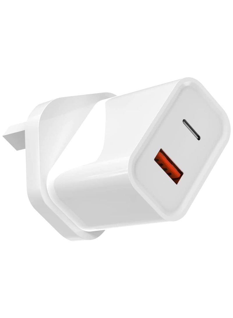 20W PD USB C Plug Charger, Dual Port Wall Plug Charging, with for i Phone 13 Pro i Pad, i Phone 12/12 Mini/12 Pro/Max/11/XR/X, Pixel, Samsung Millet, AirPods Pro(White)… - Image 1