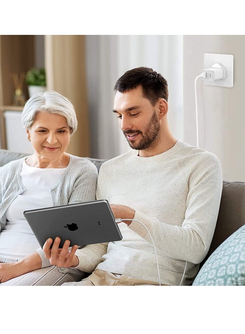 20W PD USB C Plug Charger, Dual Port Wall Plug Charging, with for i Phone 13 Pro i Pad, i Phone 12/12 Mini/12 Pro/Max/11/XR/X, Pixel, Samsung Millet, AirPods Pro(White)… - Image 2