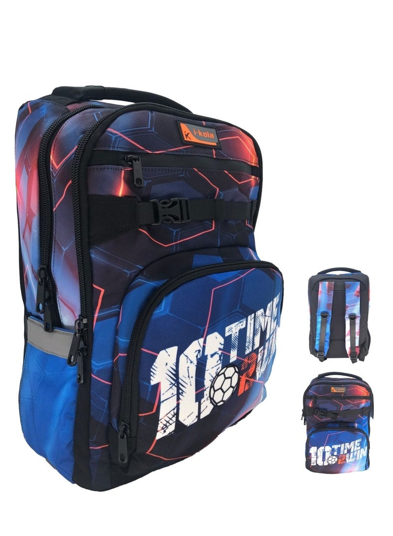 آي-كولا حقيبة ظهر للشباب مقاس 18 بوصة 10 مرات للفوز للبنات والأولاد - حقيبة مقاومة للماء بثلاثة أقسام مع طباعة على العداد (IK951-18BP) - Image 1