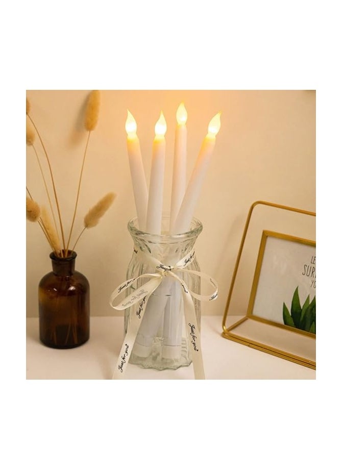 Generic - Pack of 2 Flameless LED Candles, Realistic Taper Candles, Battery Operated, Bright Flickering Holder, Decorative Light for Party, Wedding, Halloween, Christmas - Image 1