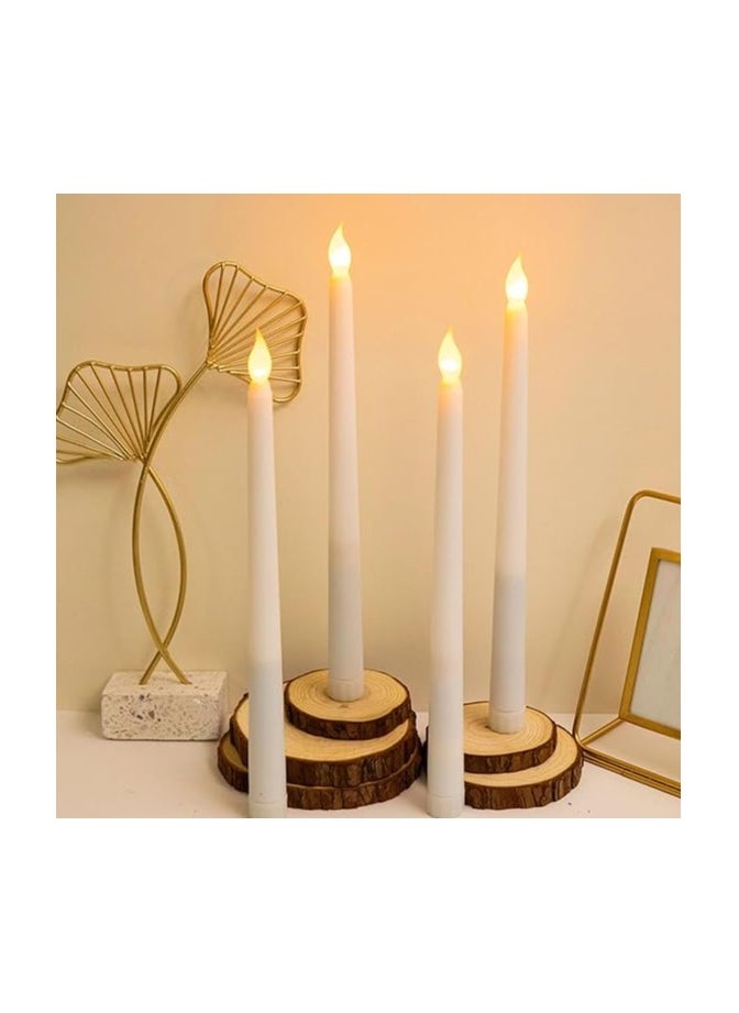 Generic - Pack of 2 Flameless LED Candles, Realistic Taper Candles, Battery Operated, Bright Flickering Holder, Decorative Light for Party, Wedding, Halloween, Christmas - Image 1