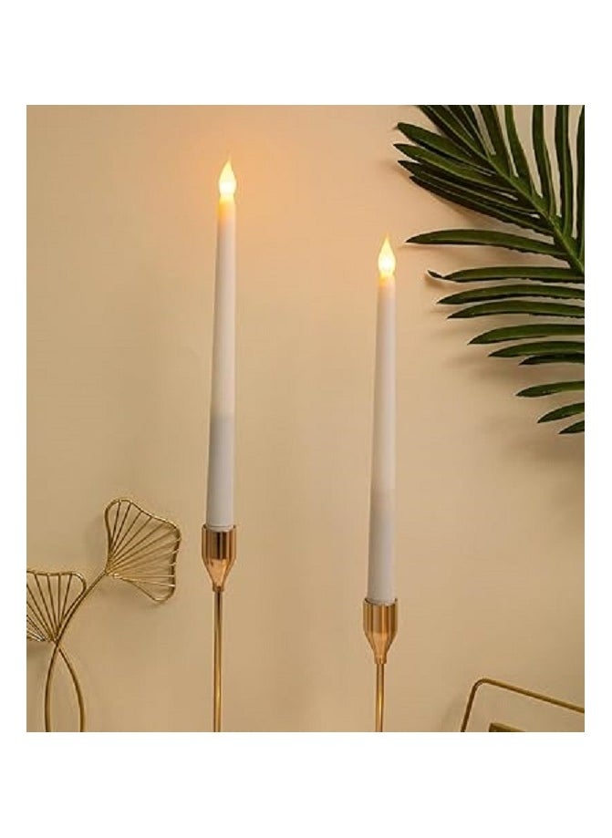Generic - Pack of 2 Flameless LED Candles, Realistic Taper Candles, Battery Operated, Bright Flickering Holder, Decorative Light for Party, Wedding, Halloween, Christmas - Image 1