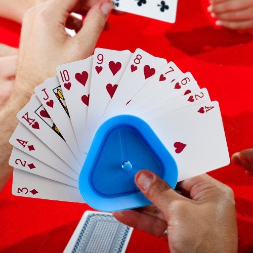 Brybelly Triangle Card Holders for Playing Cards, 4 Pack - Plastic Table Game Accessories & Pieces for Kids, Adults, Seniors, Family Fun Night, Poker, Canasta, Parties, & Classroom Activities - Image 3