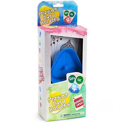 Brybelly Triangle Card Holders for Playing Cards, 4 Pack - Plastic Table Game Accessories & Pieces for Kids, Adults, Seniors, Family Fun Night, Poker, Canasta, Parties, & Classroom Activities - Image 4