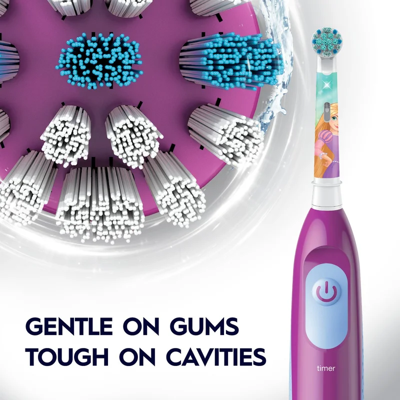 Oral-b  Battery Toothbrush Featuring Disney Princes for Kids 3+, Precision Clean, Plaque removal, Healthy Gums - DB 5.510.1Knces  | Best Price UAE