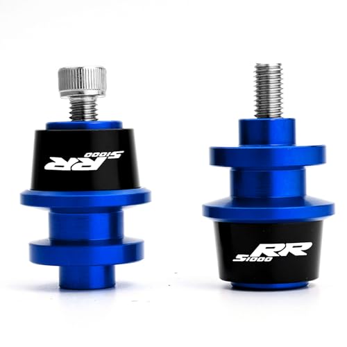 MOWOK Fit For S1000RR S1000 RR HP4 S 1000 RR 1000RR 2PCS 8MM M8 SwingArm Sliders Spools Motorcycle Accessories CNC Swing Arm Stand Screw (Blue) - Image 1
